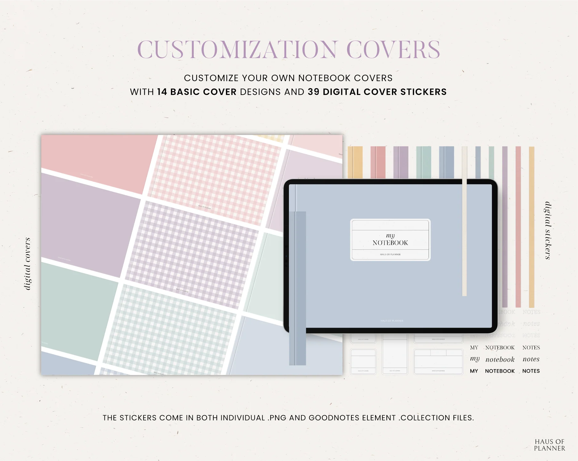 12 Subject Digital Notebooks | Bundle Landscape & Portrait | 5 Pastel Colors - Image 11
