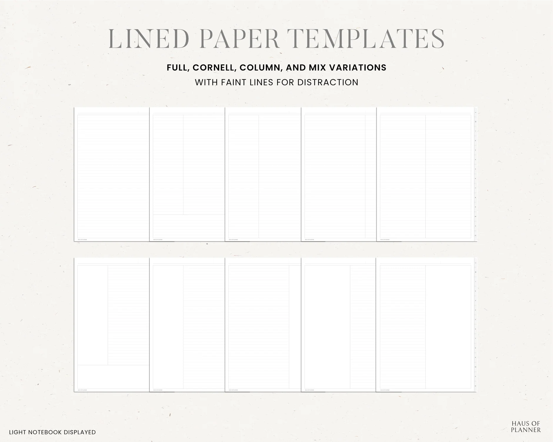 12 Subject Digital Notebooks | Portrait | 5 Neutral Colors - Image 6