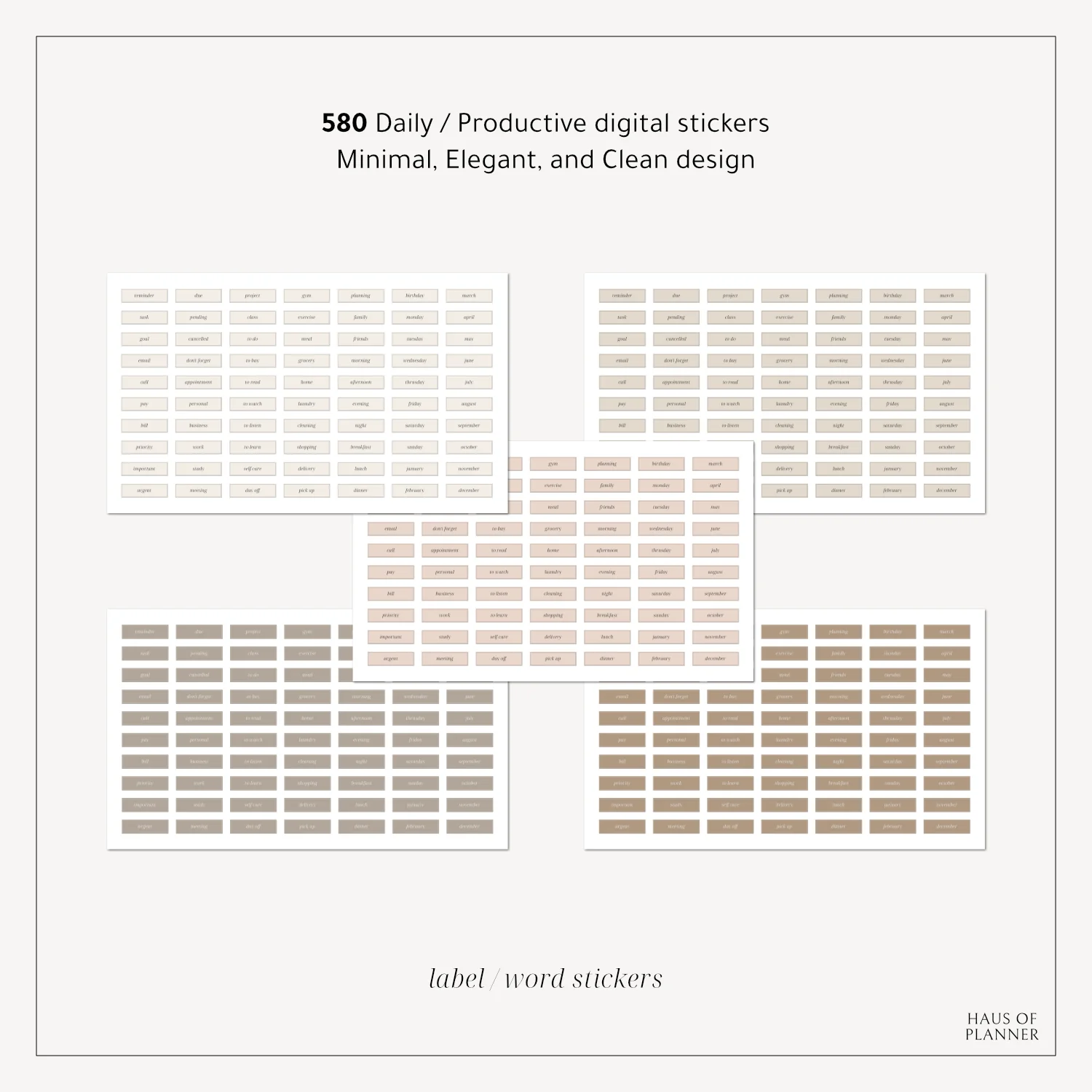 Daily / Productive Digital Stickers | 5 Neutral Colors - Image 3