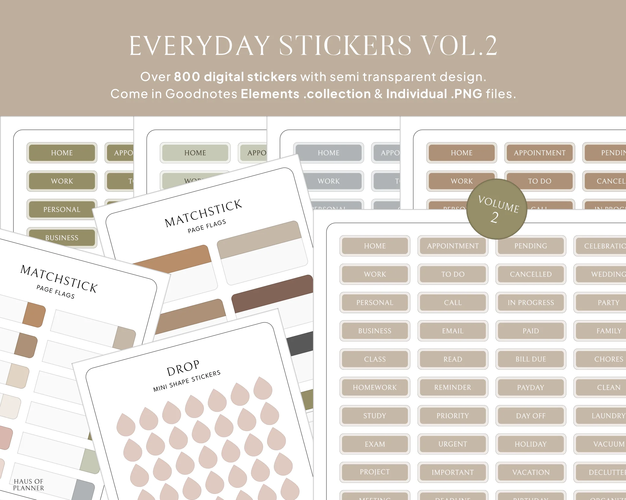 Everyday Digital Stickers Vol.2 | Neutral