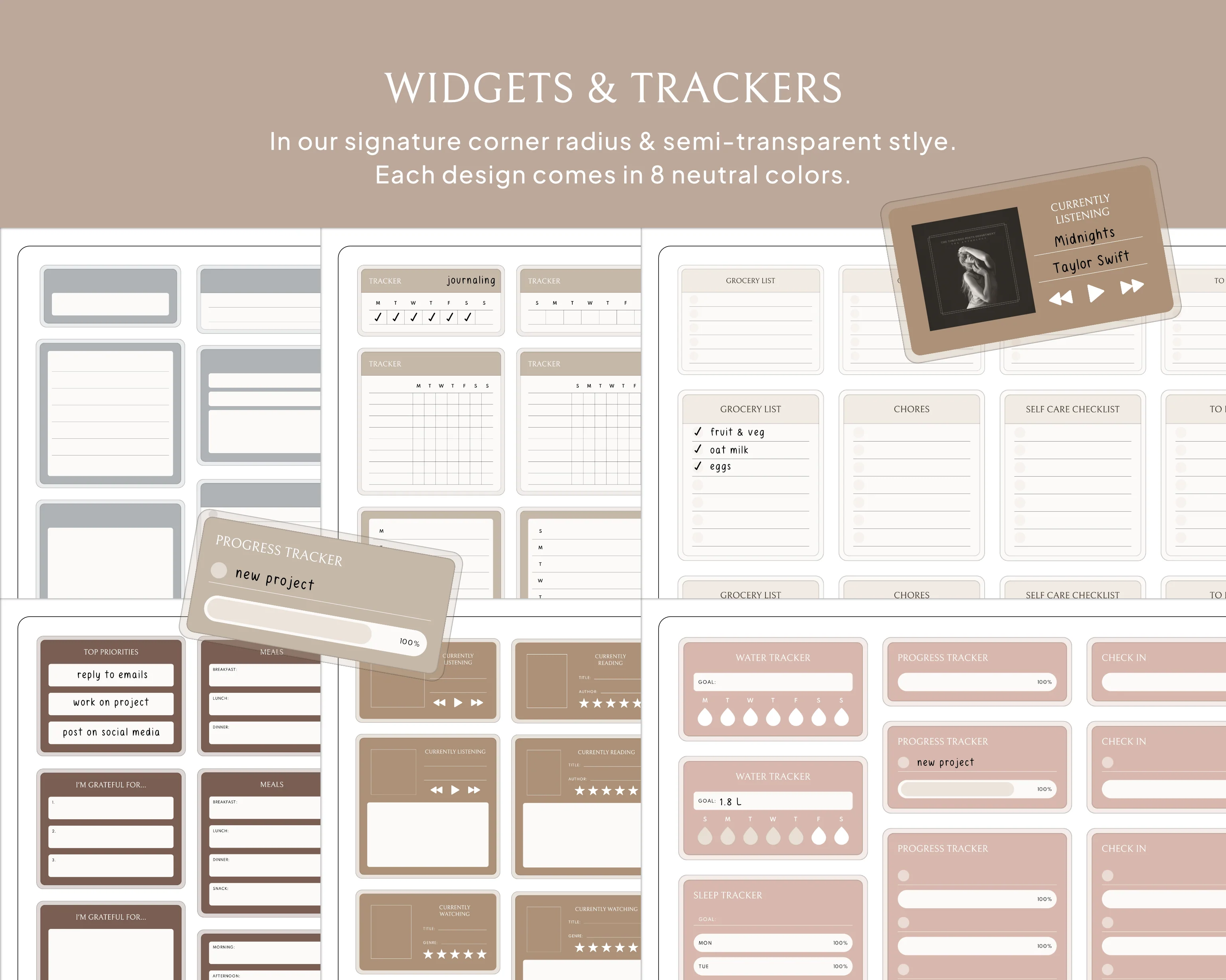 Everyday Widget Digital Stickers Vol.2 | Neutral - Image 3